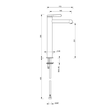 Смеситель для раковины Fantini Torino 58 02 L906WF хром