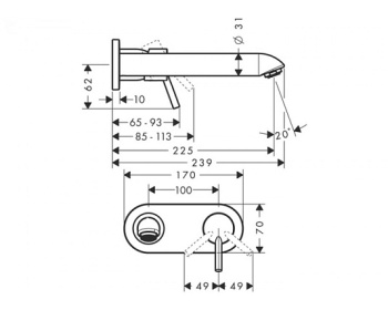Смеситель для раковины Hansgrohe Talis S2 31611000 хром