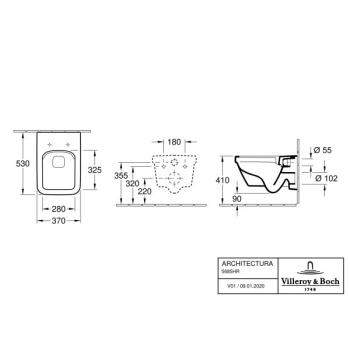 Подвесной унитаз Villeroy&Boch Architectura alpin 5685HR01