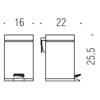 Ведро для мусора Colombo Black&White 3л с крышкой и педалью, белый матовый B9210.BM