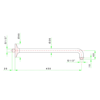 Кронштейн для верхнего душа Nicolazzi Flag 450мм, хром 5600/7CR
