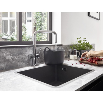 Смеситель для кухни hansgrohe Talis M54, U 220, 1jet 72807000 с запорным вентилем