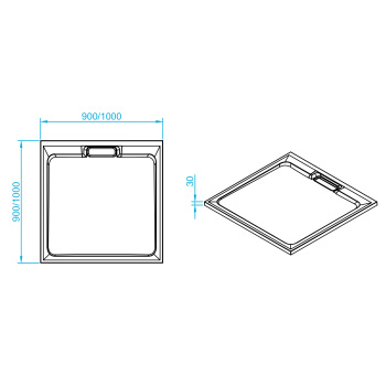Душевой поддон квадратный RGW STA STA-01B черный 1000x1000 мм 16330100-03