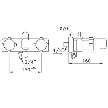 Смеситель для ванны Stella Aster 3267, хром AT 02000 CR00