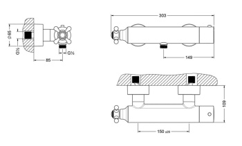 Смесители для душа Jorger Delphi 109.20.250.000 с термостатом chrome