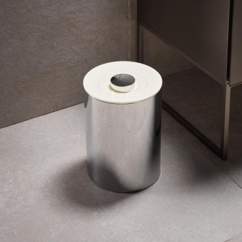 Ведро для мусора Keuco Plan 4989010051 с крышкой, 5 л, хром\белый