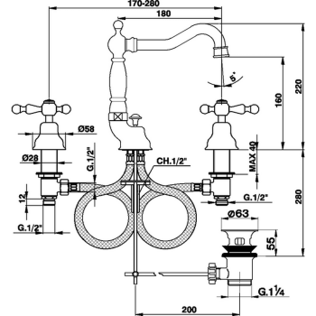 Смеситель для раковины Cisal Arcana America AA00108021 хром