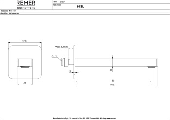 Излив настенный Remer Slash & Dot 19см Slash золото брашированное (BG) 91SLBG