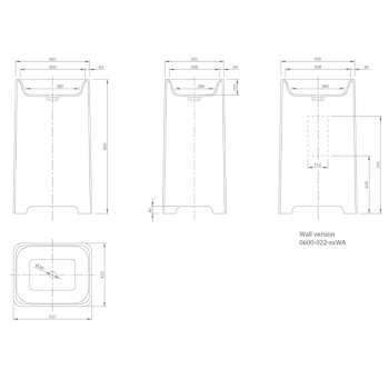 Раковина накладная Knief Glam 60х45х116 без отв под смеситель, белый матовый 0600-083-01