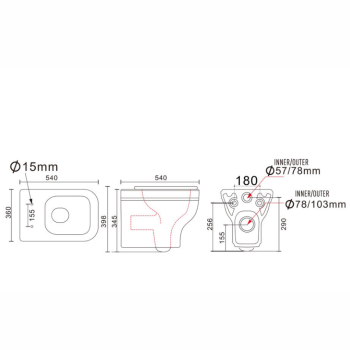 Подвесной унитаз Burlington RIV13/025 белый