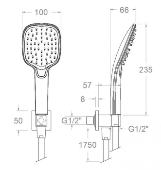 Душевой набор Ramonsoler встраиваемый черный 4783Q3NM