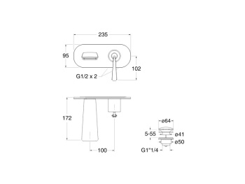 Внешняя часть смесителя для раковины Cristina Bollicine BO25651 хром