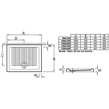 Душевой поддон 90x70 Jacob Delafon Kyreo EN111-00