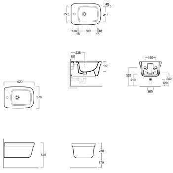 Подвесное биде Simas Evolution EVO19bi*1 белый