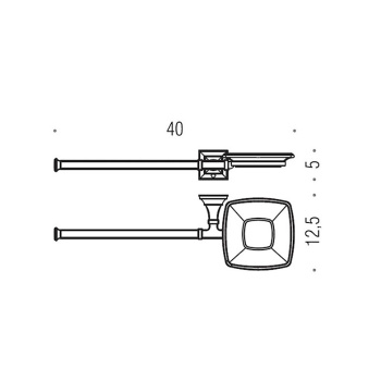 Мыльница с полотенцедержателем Colombo Portofino DX, хром/матовое стекло B3274D.CR-VAN
