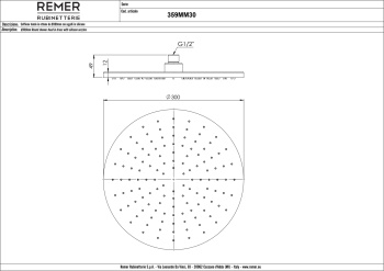 Верхний душ Remer с шарнирным соединением Ø 30см черный брашированный хром (CFP) 359MM30CFPX