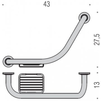Поручень для ванны Colombo Units с мыльницей, хром B9722.CR