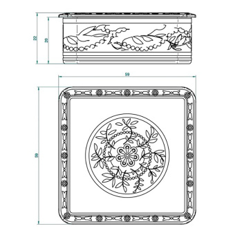 Коробка для таблеток керамическая THG Marquise Blanc Decor Platine A7G-A02-4617 белый