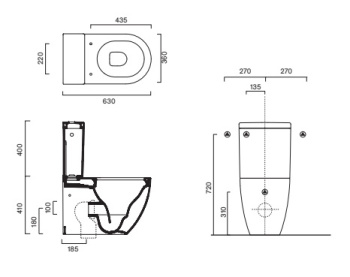 Унитаз моноблок напольный 63×36 Catalano Sfera Bianco lucido 0515630001