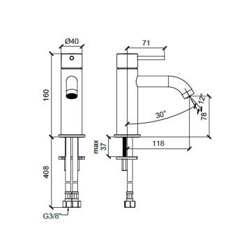 Смеситель для раковины Almar E214000.CR хром