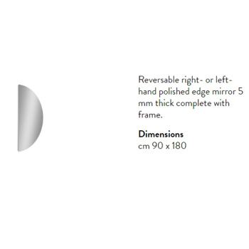 Зеркало Antonio Lupi SPICCHIO 90х180х2.5, полукруглое, на раме, с блестящей кромкой А0002474943