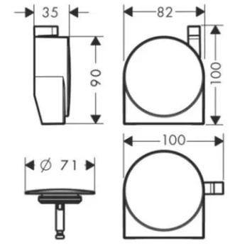 Внешняя часть излива на ванну Exafill