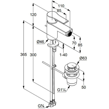 Смеситель для биде Kludi Zenta SL 485300565, хром