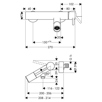 Axor Starck Смеситель для ванны, однорычажный, цвет: хром 10411000