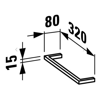 Laufen Case полотенцедержатель для мебели 320х60х15 мм, цвет анодированный алюминий