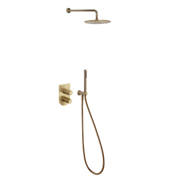 Смеситель для душа Ramonsoler Tzar встраиваемый с тропическим и ручным душем золотой K3415021OC