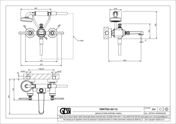 Смеситель для ванны Gessi Venti20 65113.710 Brass PVD