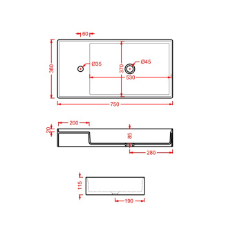 Раковина накладная ArtCeram Scalino 75х38хh11,5, 1 отв под смеситель, без перелива, giallo zinco SCL004 12 00 giallo zinco *1 САЛОН