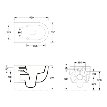 Унитаз подвесной Alice Unica 32240109 комплекта крепежа FIX10, белый матовый