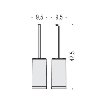 Ершик для унитаза Colombo Time напольный, хром/матовое стекло W4206.CR-VAN