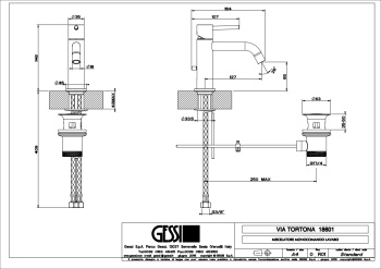 Смеситель для раковины Gessi Emporio Via Tortona 18601.299 черный
