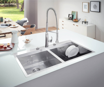 Мойка GROHE из нержавеющей стали, 2 чаши, без корзинчатого вентиля, K800 120-S 102,4/56 2.0 31585SD0