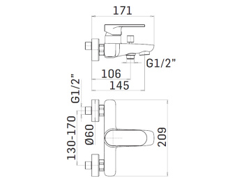 Смеситель для ванны Mamoli SADLER 1602PG29612K