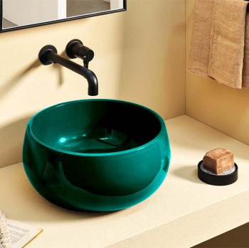 Раковина накладная Cielo Le Bacinelle BATO SM 43 см зеленый