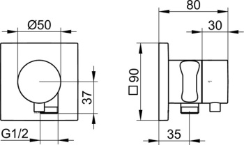 Шланговое подключение Keuco Ixmo 59557051202 никель