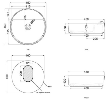 Раковина накладная Cielo Shui Comfort SHCOLATSF OL 45 см синий
