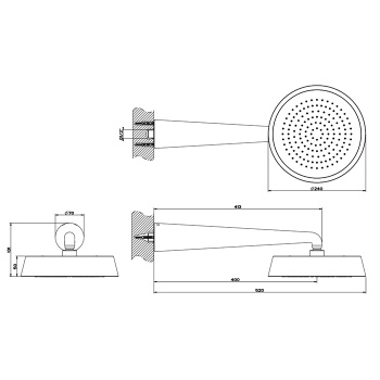 Верхний душ Gessi 45151.299 Matte Black