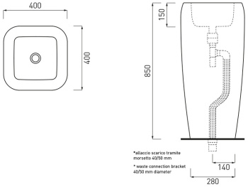 Раковина напольная Cielo Shui SHFREEC PL 40 см голубой