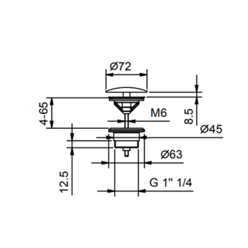 Донный клапан Fantini черный матовый 91 13 8435