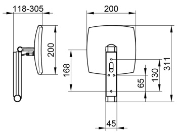Зеркало косметическое Keuco Ilook move 20 17613019004 c подсветкой, хром