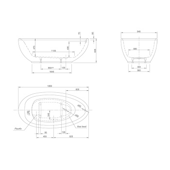 Ванна из искусственного камня KNIEF Lounge 185x94.5 0100-289-06