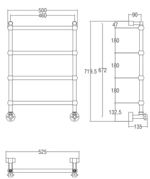 Полотенцесушитель водяной Margaroli Sole 4442TS4604SNN 72x52.5 никель
