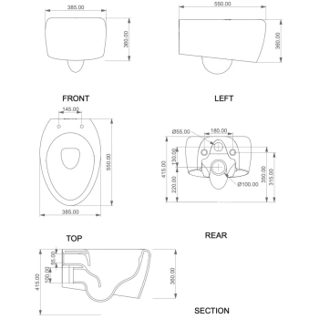 Крышка с сиденьем для подвесного унитаза с микролифтом GSG Ceramic Design Touch TOCOPRTICR026 - оливковый