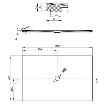 Душевой поддон Bette Floor 140х90 см 5836-403 AR PLUS