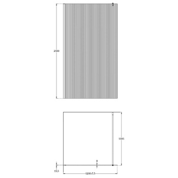 Душевая перегородка CRISTALLO с рифленым стеклом Kerama Marazzi 120х210, матовый черный CT.120.WI.BLK.M