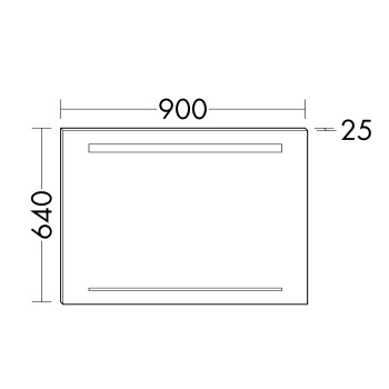 Burgbad Sys30 Зеркало с подсветкой 90х64х2.5см , сенсорный выкл.с регулировкой силы света, IP24, корпус алюминий SIHH090